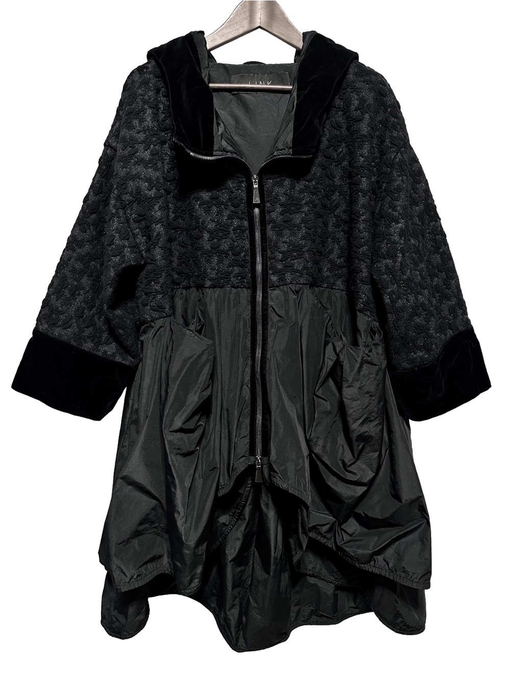 L-NK Hooded Cocoon Jacket Avant Garde Lagenlook Gothic Art Wear